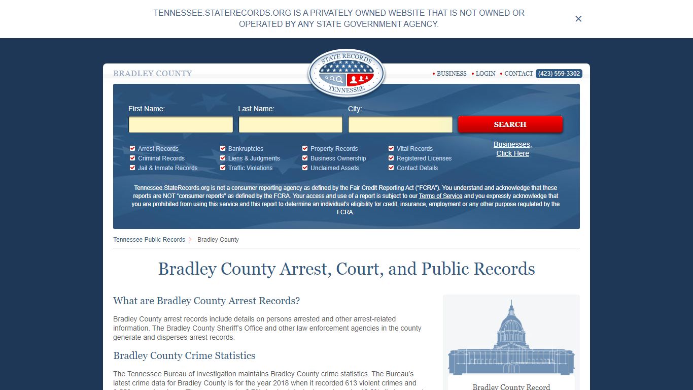 Bradley County Arrest, Court, and Public Records