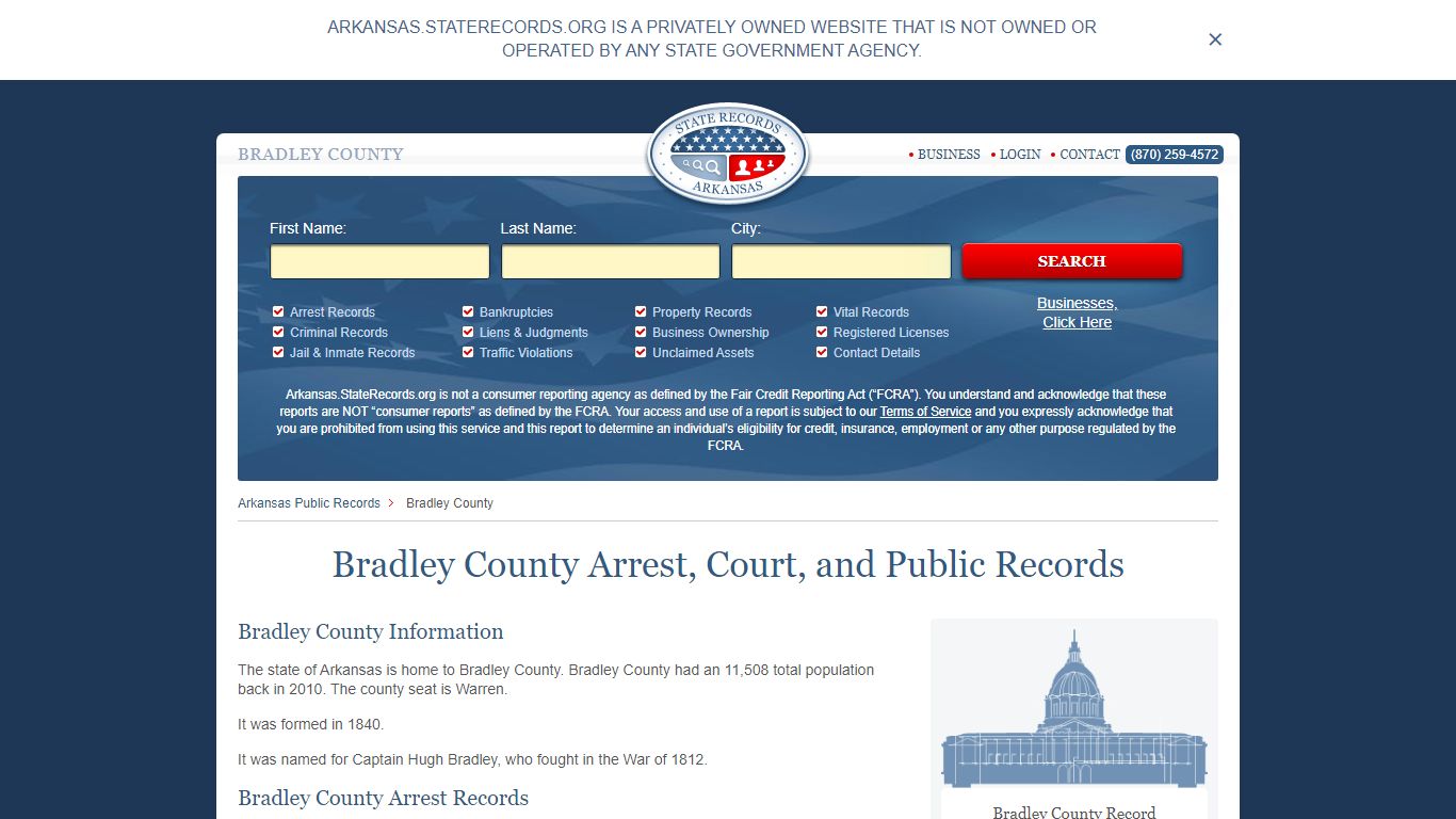 Bradley County Arrest, Court, and Public Records