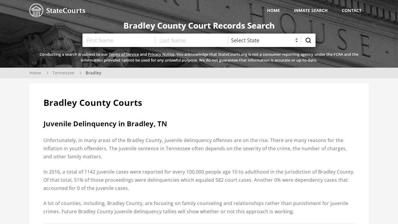 Bradley County, TN Courts - Records & Cases - StateCourts
